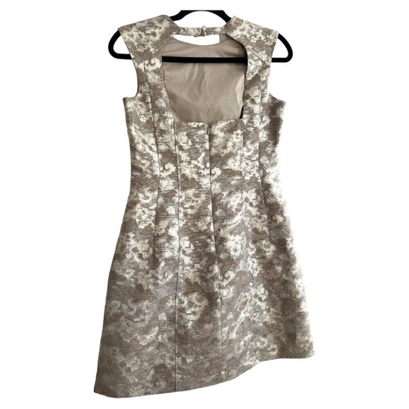 Aidan Mattox Cocktail Semi Formal Party Halter Fit & Flare Metallic Dress Size 4 - Picture 4 of 7